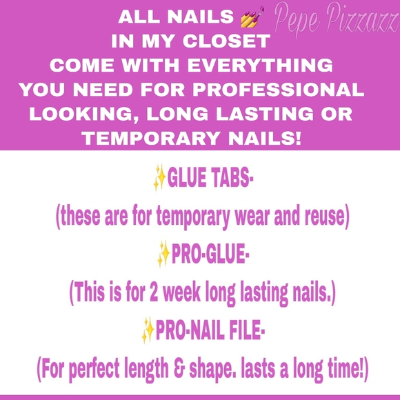 2/$30 PINK OMBRE 💅NAILS glue on OR press on W/GLUE, TABS & FILE -any length - Picture 3 of 9